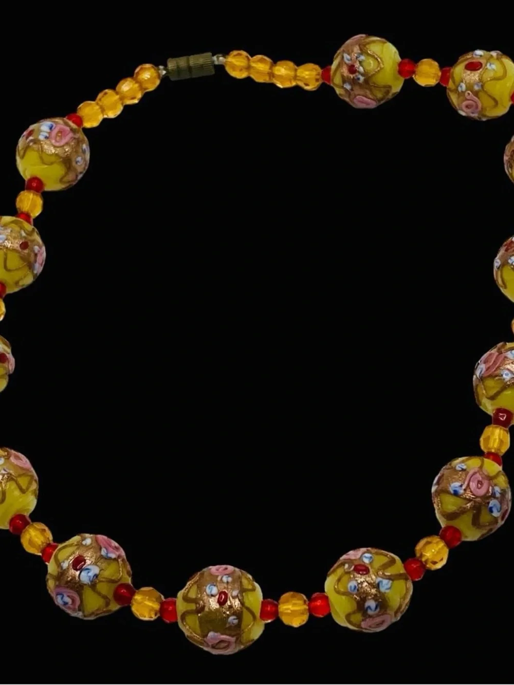 Vintage Italian Wedding Cake Bead Choker Necklace Art Deco 1930’s
